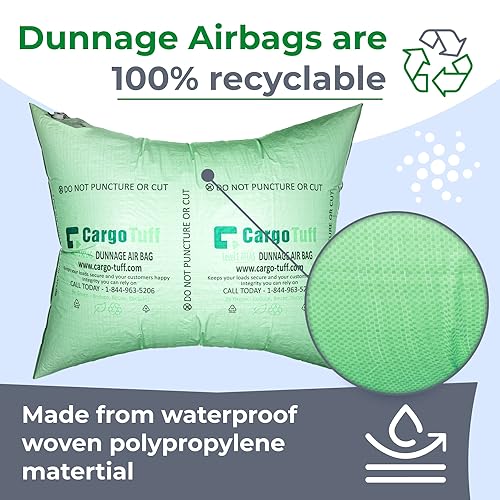 Image of IDL Packaging 48 inch x 60 inch Dunnage Airbags, Woven Polypropylene, Level 1 - Fill The Void in Trucks and Intermodal Shipments, Reusable - Load Securement Airbags for Container Stuffing