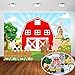Avezano Farm Red Barn Backdrop for Kids Party Cartoon Farm Animals Birthday Party Photoshoot Photography Background Farm Theme Party Cake Table Banner Photobooth Decorations (7x5ft)