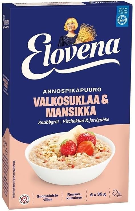 Elovena Avena Instantánea Sabor Chocolate Blanco y Fresa 210g