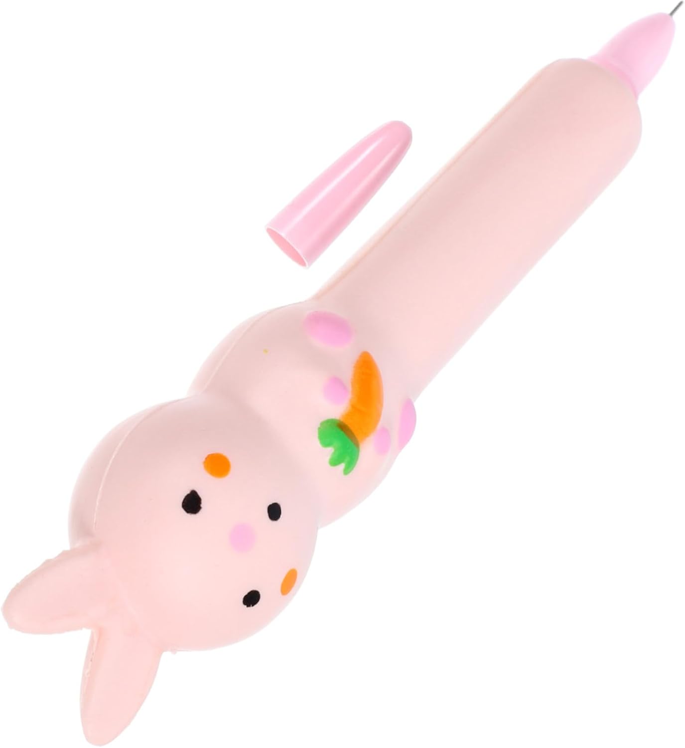 SEWACC Cartoon Gel Pen Gel Ink Pen Drawing Pen Writing Pen Fountain Pens Animal Gel Pens Gel Pens for School Cute Pens Kawaii School Supplies Writing Prize Present Fancy Pens Sponge Pink