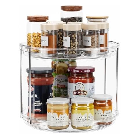 LAMU 2 Tier Lazy Susan Organizer Cover