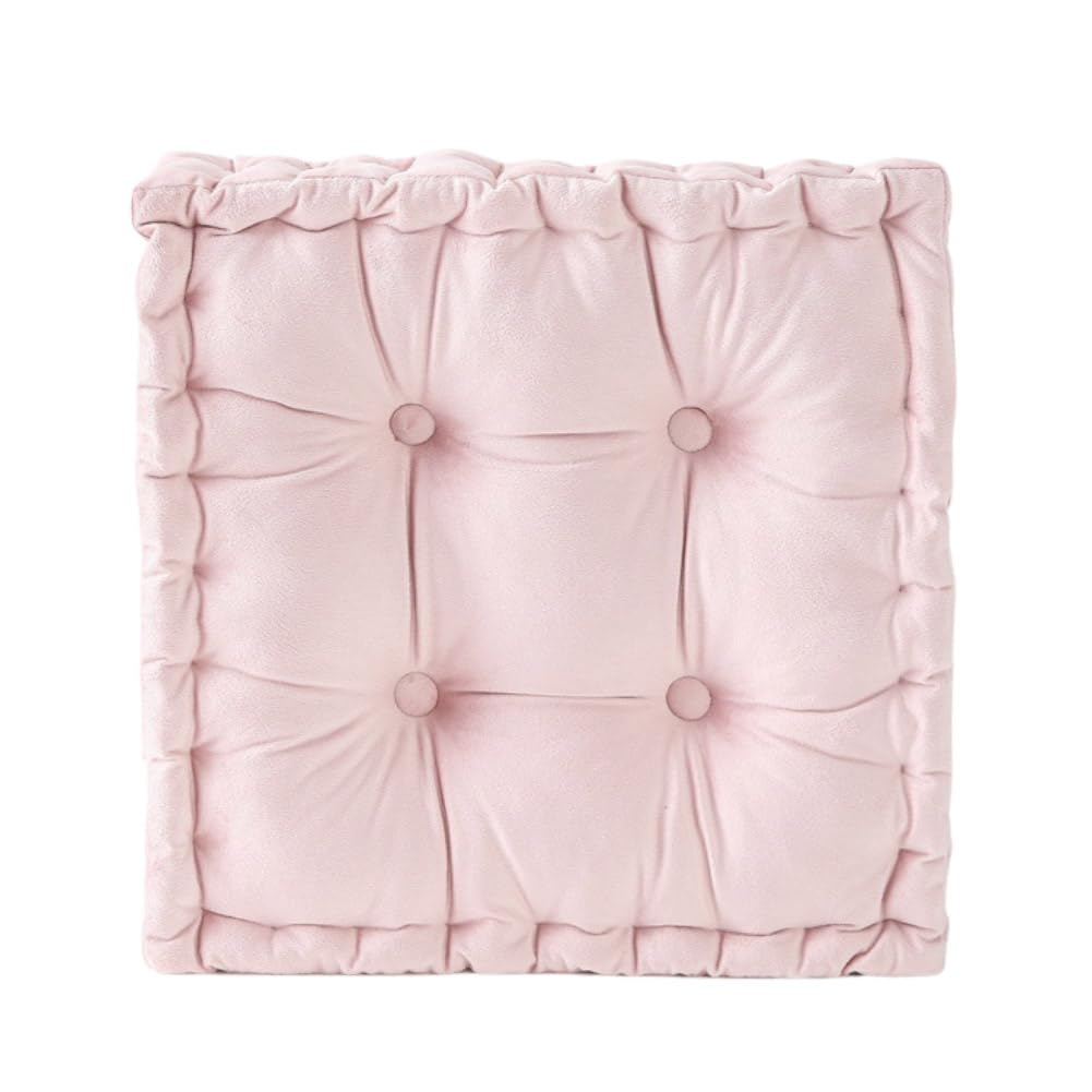 Photo 1 of vctops Chair Cushion for Dining Chair, Soft Velvet Square Seat Cushion with Ties Cozy Indoor Chair Pad Cushion for Office Kitchen Dining Room (Pink,18"x18")
