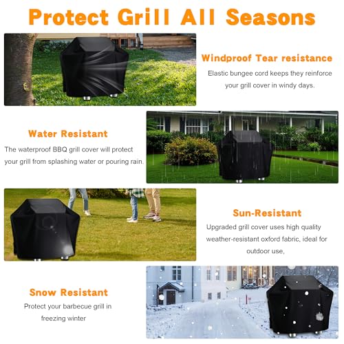 YQSZWJ 58 Inch Grill Cover for Outdoor Grill, Waterproof BBQ Cover by YQSZWJ - Used condition - Image 5