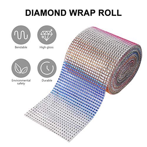 EXCEART Malha Fita Rolo Envoltório Brilho Oco Cristal Rhinestone Fita Decoração de Mesa para O Casam