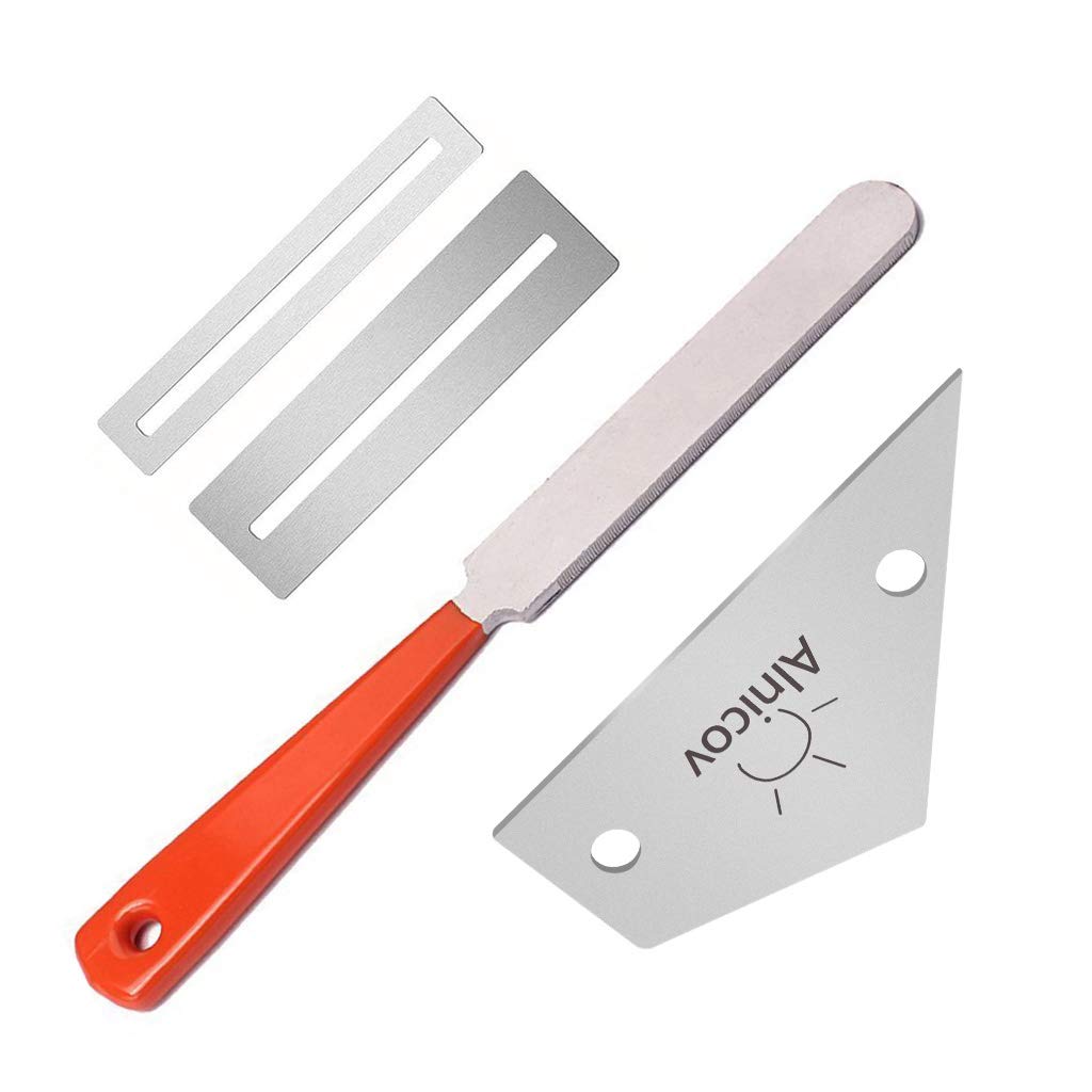 Alnicov Ensemble de 4 outils de polissage de guitare pour guitare acoustique, guitare électrique, luthier
