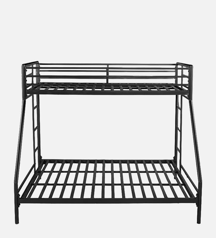 Image of Twin Over Twin Metal Bunk Bed | Bunk Bed Without Storage for Kids & Adult | Double Decker Cot for Kids Room | Space-Saving | Metal Bunker Cot (Mattress Included) (Brown)