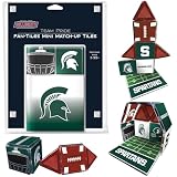 CreateOn NCAA Fan-Tiles Magnetic Match-Up Tiles for Michigan State Spartans Fans, 17-Piece Building for Kids & Adults, Officially Licensed NCAA Team Collectibles - Build, Play & Display