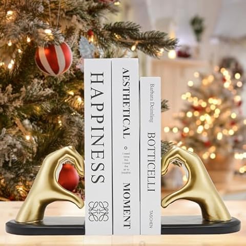 Xmeden Gold Heart Bookends Cover