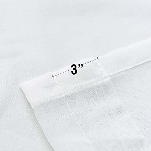 Lazzzy White Sheer Curtains For Living Room 63 Inch Length Window Treatment Sets Rod Pocket Voile Curtain Panels For Bedroom Sold In Pairs #TOP2