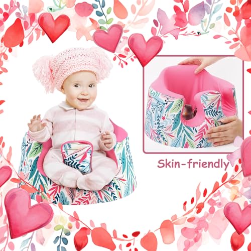 Image of Seat Cover Compatible Baby Seat, Breathable Floor Seat Cover for Girl Boy, Breathable Comfortable Seat Cover, Children Chair Protector, Easy to Install & Remove (Pink Rainbow Plus Velvet)
