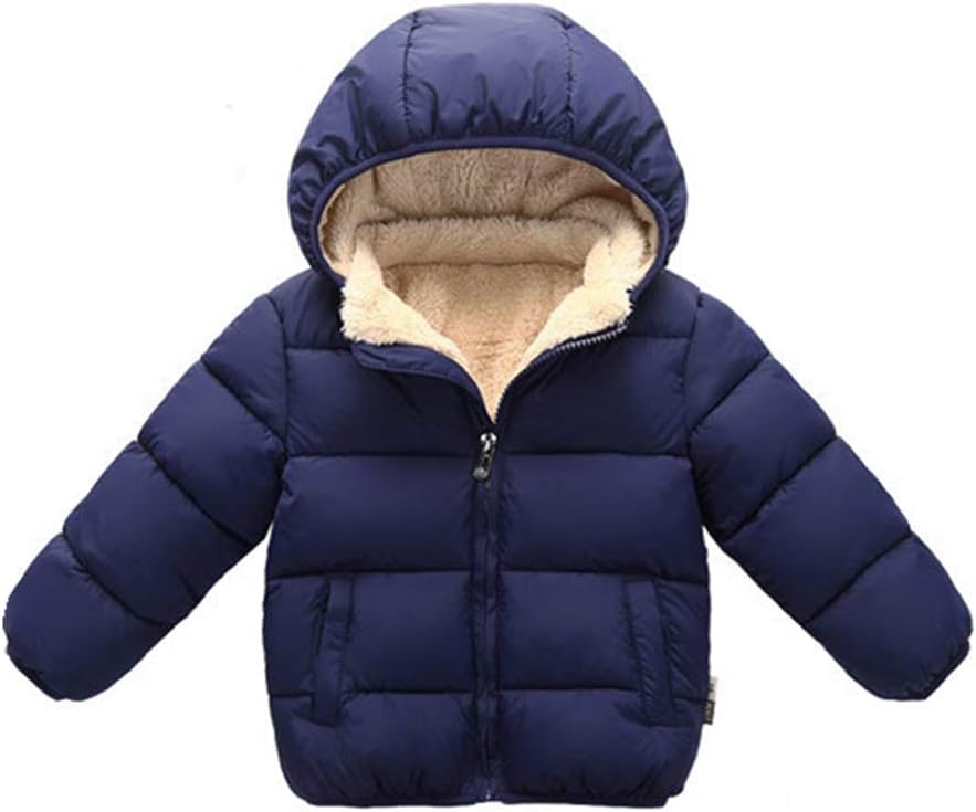 KimjunToddler Baby Hooded Down Jacket Boys Girls Kids Thicken Warm Winter Coat Outerwear 1-7t