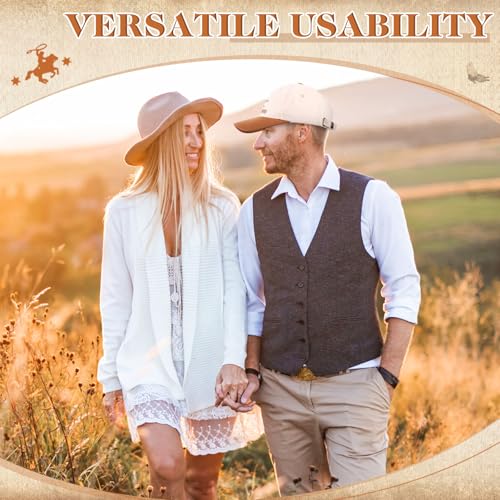 Image of JaGely Two Tone Western Cowboy /Cowgirl Trucker Hat for Women Men Gift Vintage Embroidered Country Baseball Cap