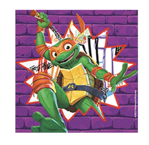 PROCOSTeenage Mutant Ninja Turtles FSC Two-Ply Paper Napkins (20pk - 13x13in / 33x33cms), Purple