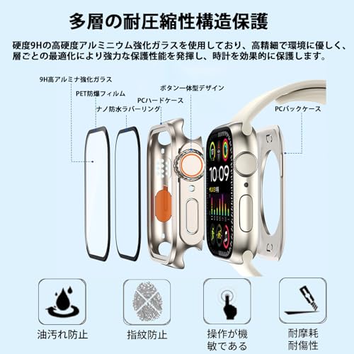 For Apple Watch 防水ケース【DKEYIT】Series se/se2/se3/4/5/6 44mm 対応 360°防水 数秒でUltra一体型 アップルウォッチ保護ケース一体型 PC+防水ガラス素材 高透過率 簡単取り付け 日本旭硝子材 耐衝撃 高感度(44mm,ブラック)
