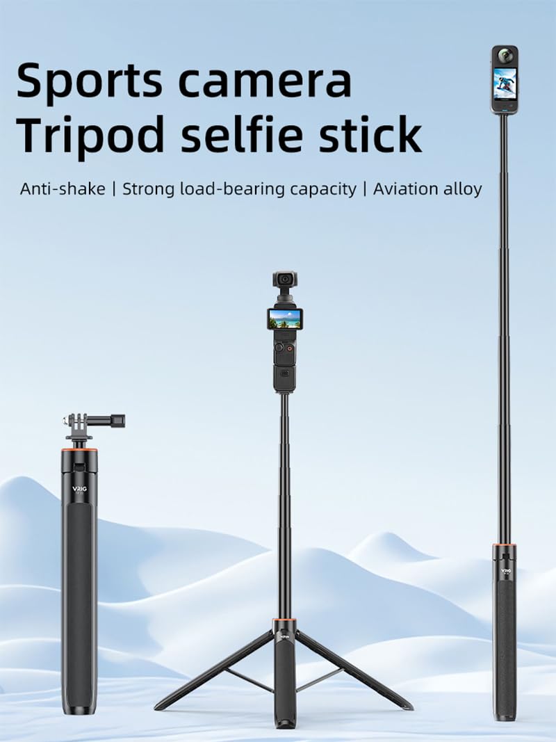 Condition photo showing New/Like New for BTG Sports Camera Selfie Stick Extension Pole Desktop Tabletop Tripod for DJI Pocket 3 2 Action 5 Pro 4 Insta360 X5 X4 Go 3S Sport Camera Desktop Tabletop Tripod