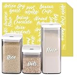 SWOMMOLY 243 White Cursive Pantry Labels for Food Containers, Water Resistant Pantry Kitchen Labels Stickers, Organization Labels for Storage Containers, Jars, Canisters