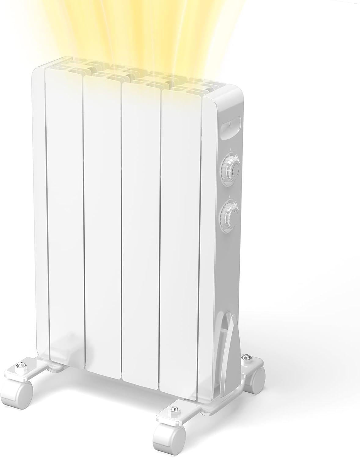 Plug-in Electric Wall Heater 800W Portable Convection Panel Heaters for Bathroom Indoor Use Knob Switch Controlled Electric Heater Energy Efficient