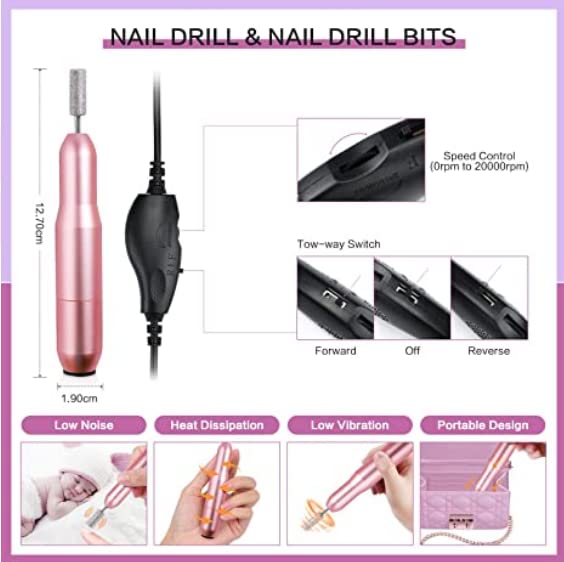 Morovan Poly Gel Nail Kit with Nail Drill and 48W LED Nail Lamp Nail Extension Gel and Gel Nail Polish Kit with Nail Primer Poly Nail Gel Kit for Beginners Nail Art Supplies