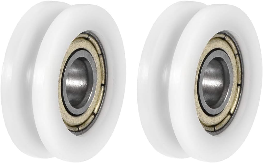 uxcell U Groove Guide Pulley Rail Ball Bearings 6x21x7mm Double Metal Shielded (GCr15) Chrome Steel Bearings Roller Guide Wheel 2pcs