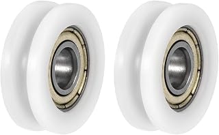 uxcell U Groove Guide Pulley Rail Ball Bearings 6x21x7mm Double Metal Shielded (GCr15) Chrome Steel Bearings Roller Guide Wheel 2pcs