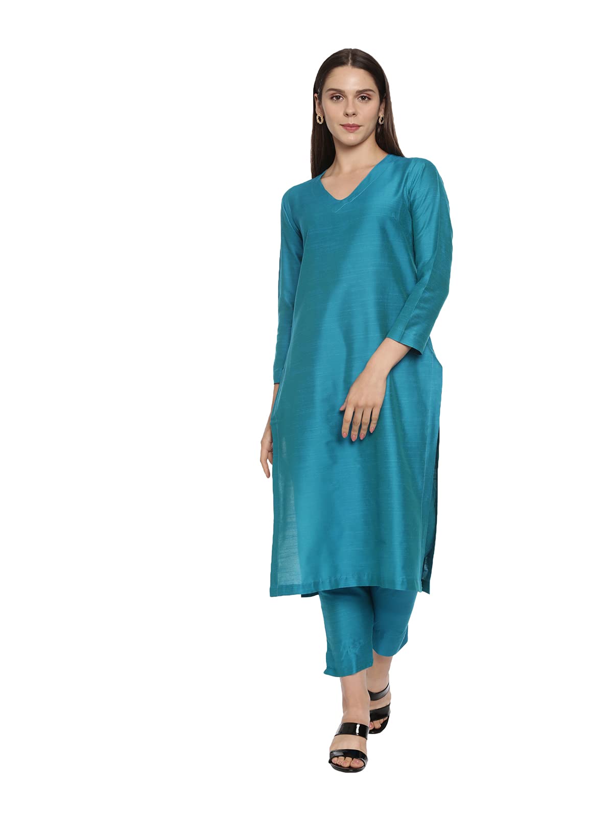 ElleoraWomen Cotton Blend Regular Kurta set
