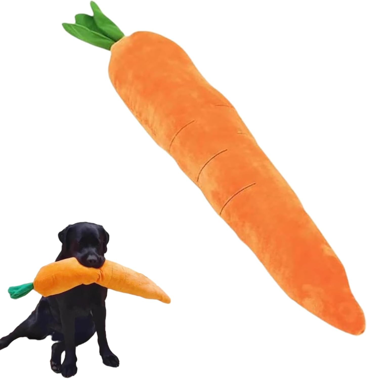 Giant Carrot Dog Toy, Dog Calming Carrot, Sturdy Plush Multi-squeaks Toys, Cute Stuffing Chew Boredom Toys for Indoor Small Medium Large Dogs (1)