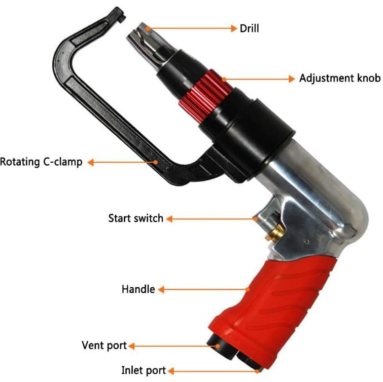 Taladro neumático de soldadura por puntos, removedor de soldadura por puntos, adecuado para soldadura automotriz y kit de reparación de chapa de metal