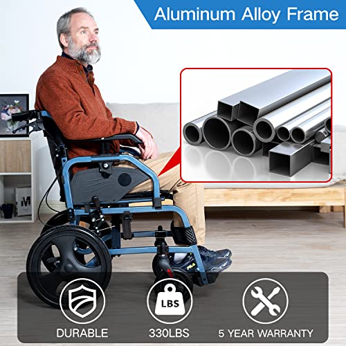 Homyking Lightweight Wheelchair For Adults, Portable Folding Transport Wheelchair With Hand Brake (16“ Wheels) #TOP2