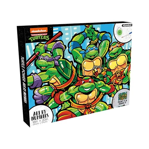Idée cadeau nostalgie peinture par numéro Tortues Ninja kit complet toile sur cadre bois