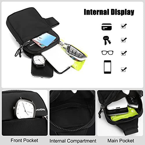 FANDARE Ultralight Sling Bags Chest Pack Crossbody Bags One Strap Rucksack Shoulder Bag for Men Sling Backpack Travel Hiking Sport Gym Daypacks Waterproof Nylon Grey - Image 4