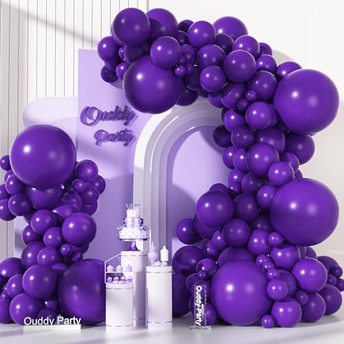 Image of Ouddy Party 129Pcs Dark Purple Balloons Arch Garland Kit 18 12 10 5Inch