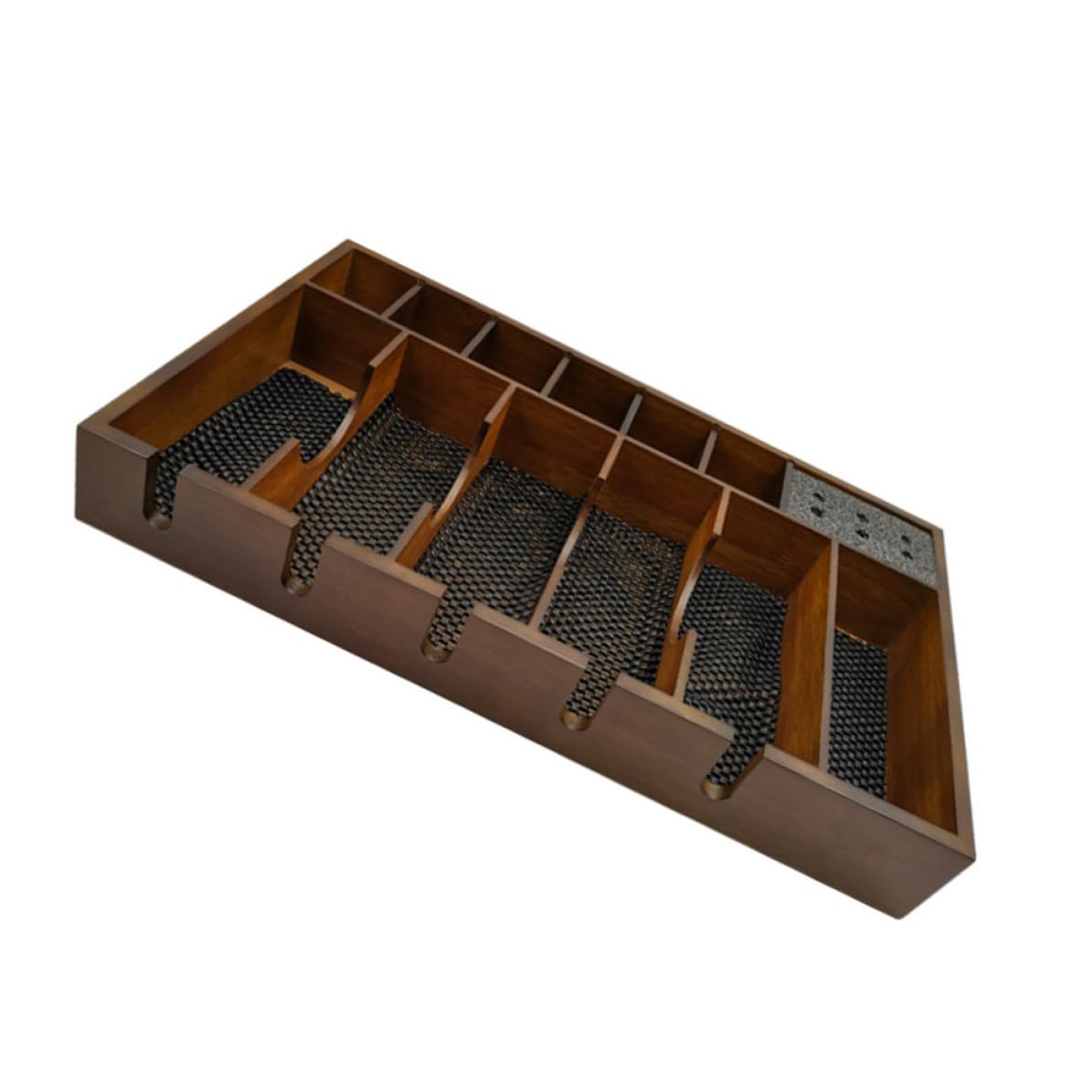 iplusmile Organisateur en Bois Antidérapant pour Tondeuses Grosse Capacité et Design à Grille Rationnelle, Plateau de Rangement pour Outils de Coiffure en Salon Professionnel