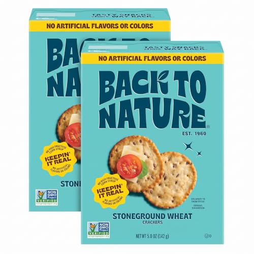 Back to Nature - Stoneground Wheat Crackers - Made with Wholesome Ingredients like Whole Grains and Flax Seed - Non-GMO - 5 Ounce (Pack of 2)