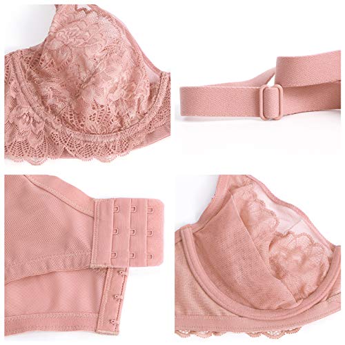 Image of HSIA Minimizer Bras for Women Unlined Underwire Lace Bras for Large Breasts | Full Coverage, Plus Size, Support Lift, Breathable, Everyday Essentials, Soft, Back Smoothing, Wide Straps, Sizes 32-46 C-I