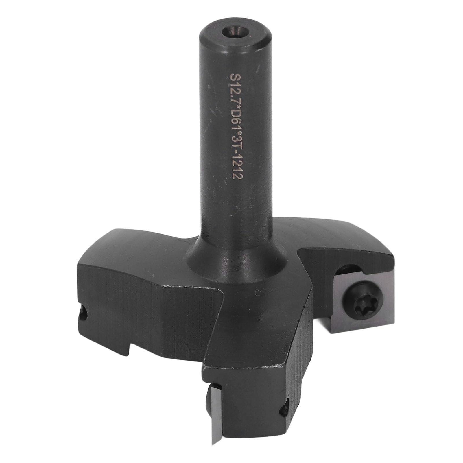 Yinhing S12.7X D61X H65 3T Punta per Fresa per Superfici CNC Spoilboard Design a 3 Scanalature / Codolo da 2 Pollici Lame Rimovibili per Appiattimento di Lastre Strumento di Piallatura Ad Alte