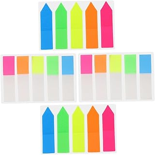 Gogogmee 4 Conjuntos De Adesivos De Etiqueta Tapetes De Página Coloridos Suprimentos De Anotação De Livro Abas De Página Autoadesivas Abas De Bloco De Notas Pegajosas Marcador Adesivo Abas