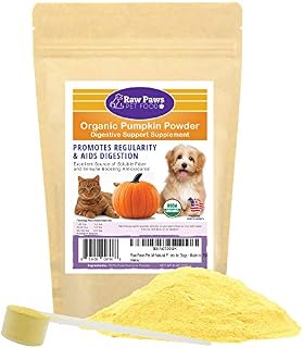 Raw Paws Pet Organic Pure Pumpkin for Dogs & Cats, Powder 8-oz
