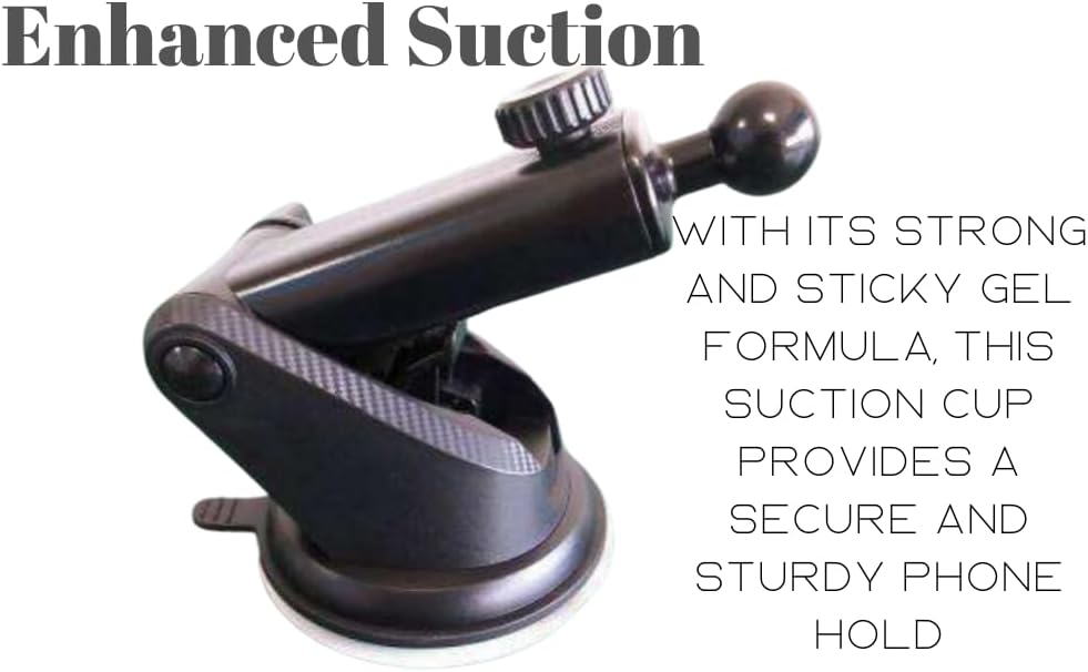 Dashboard Car Phone Holder Mount with Microfiber Cleaning Towel - 360 Rotation Suction Cup Cellphone Mount for Windshield & Vent - Universal & Hands Free Cell Phone Holders for Your Car - Black