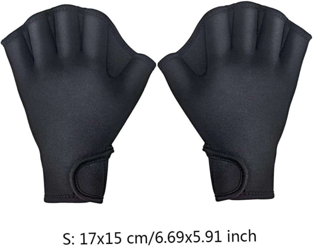 ESiiFuu Aquatic Gloves Swimming Training Webbed Swim Gloves for Men Women Adult Children Aquatic Fitness Water Resistance Training Black M, Aquatic Gloves, Swim Training Gloves, Fin Gloves : Everything Else