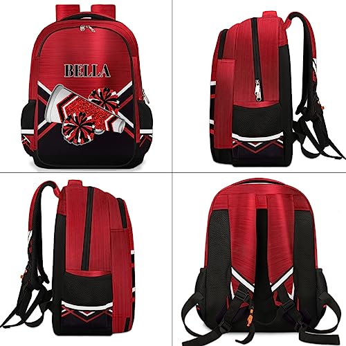 Personalized Kids Backpack Custom Backpack Schoolbag Children Bookbag for Boys & Girls Glitter Red Cheer 6