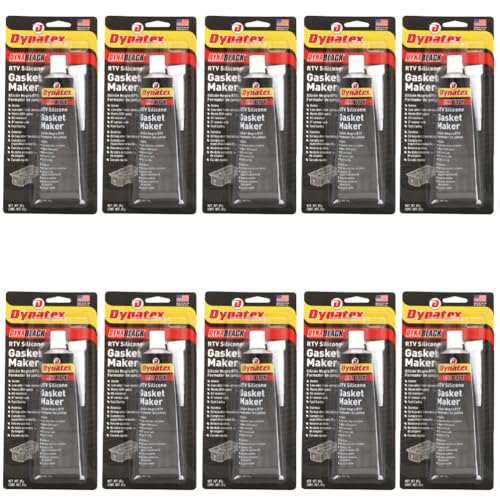 Image of Dynatex DynaBlack RTV Silicone Gasket Maker 85g Tube - 500F High Temperature, Sensor Safe, Low Odor, and Non-Corrosive Silicone Sealing Compound Made in the USA (10-Pack)