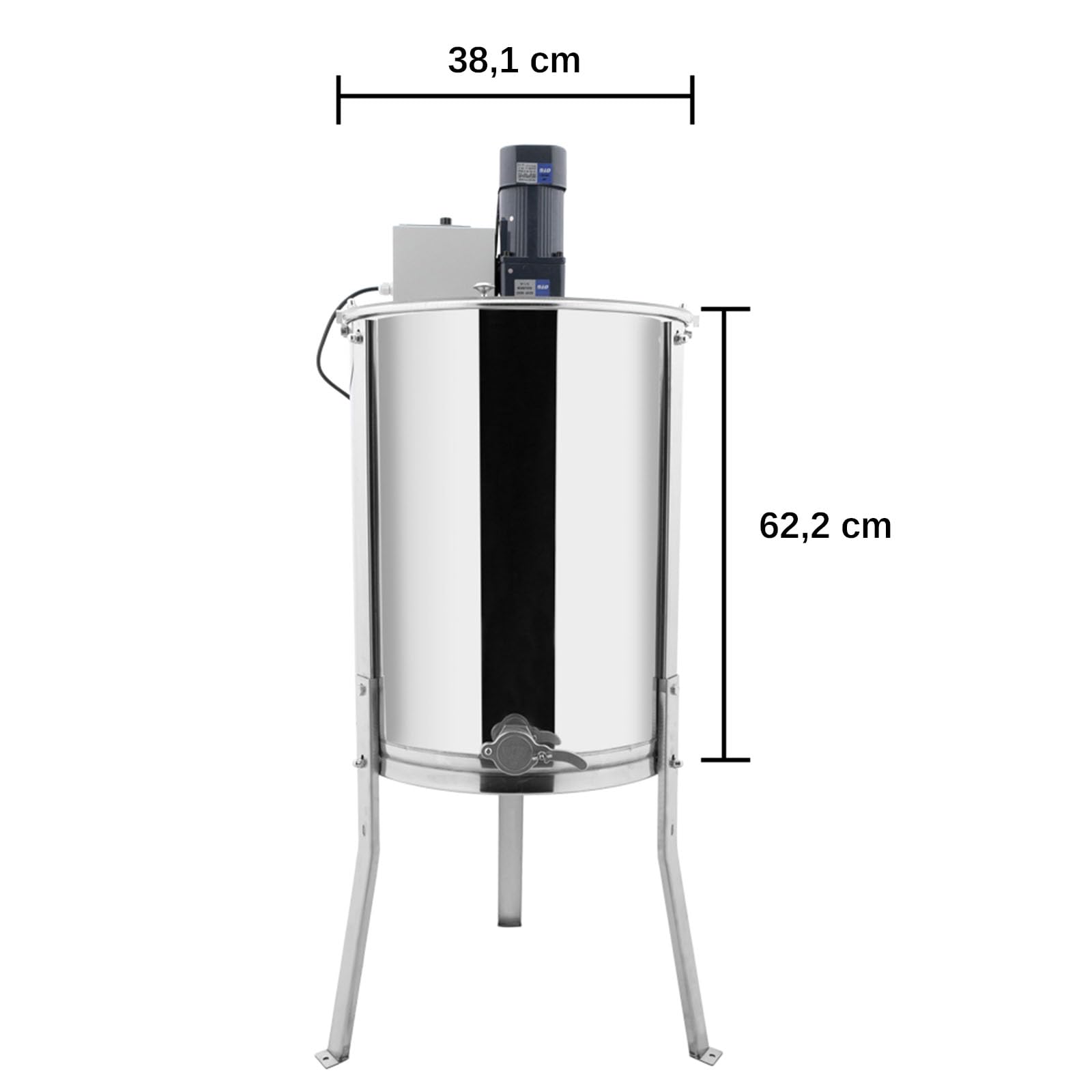 Bonnlo Honigschleuder Elektrisch 120W, Tangentialschleuder Edelstahl 4 Waben Rahmen, Honigspender für beekeeper, 115*61*61cm