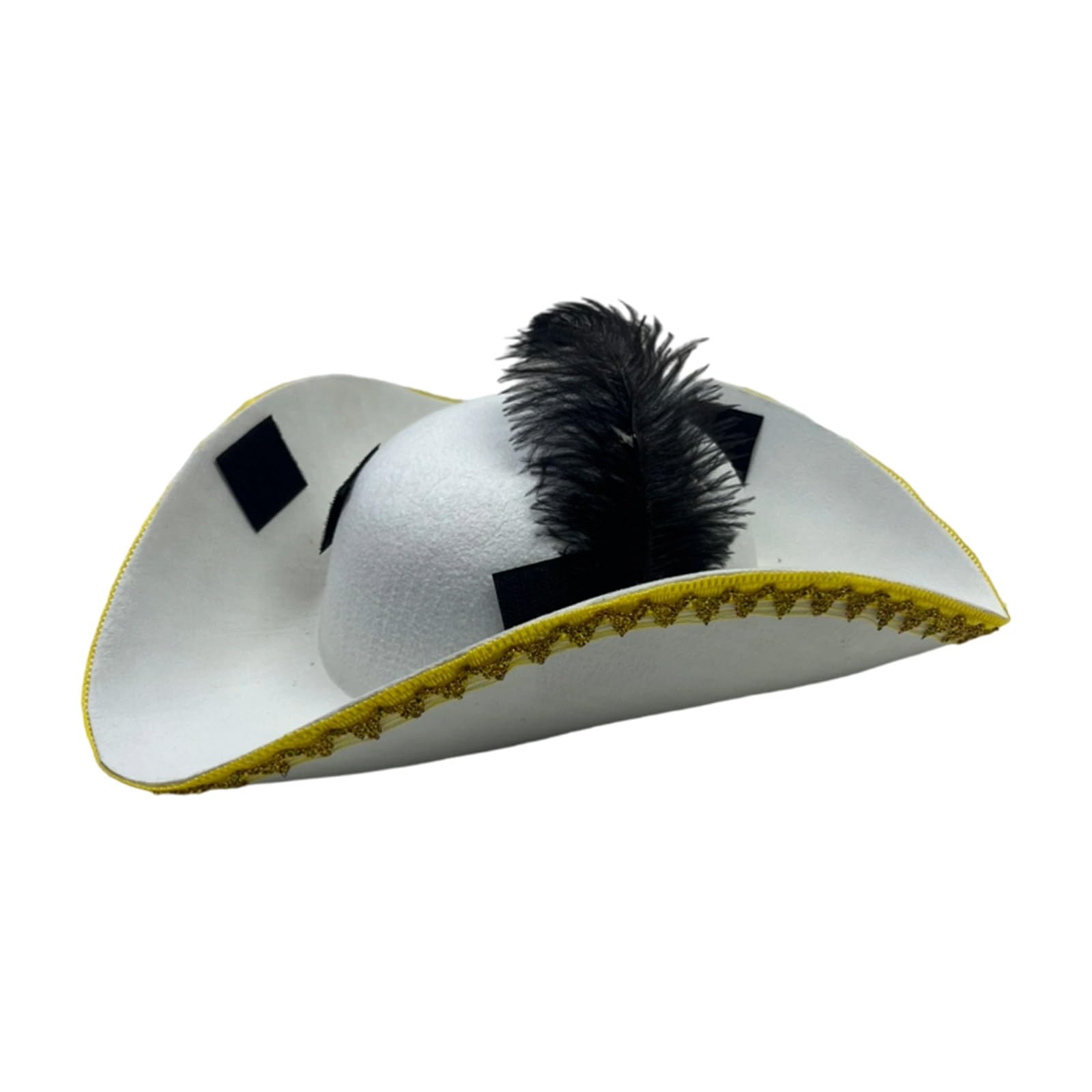 Maxtonser Golden Lace Feathered Pirate Caps for Halloween Parties and Pretend Adventures Perfect for Halloween Dressing & Play