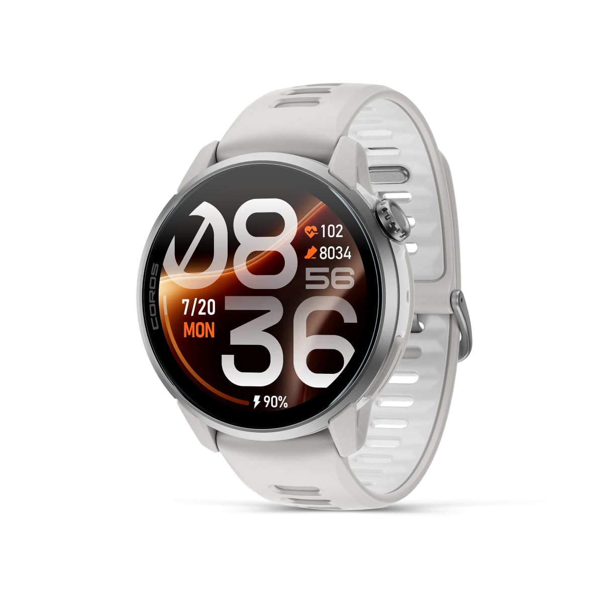 COROS Pace 4 Pro Montre de Sport GPS, écran AMOLED 1,47''- Blanc Silicone
