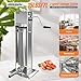 ROVSUN 15LBS/7L Manual Sausage Stuffer, Two Speed Stainless Steel Vertical Sausage Maker, Meat Filling Machine with 5 Stuffing Tubes for Commercial and Home