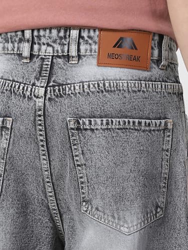 Image of Neostreak Men's Loose Baggy Fit Washed Cargo Jeans with 6 Pockets Non-Stretchable