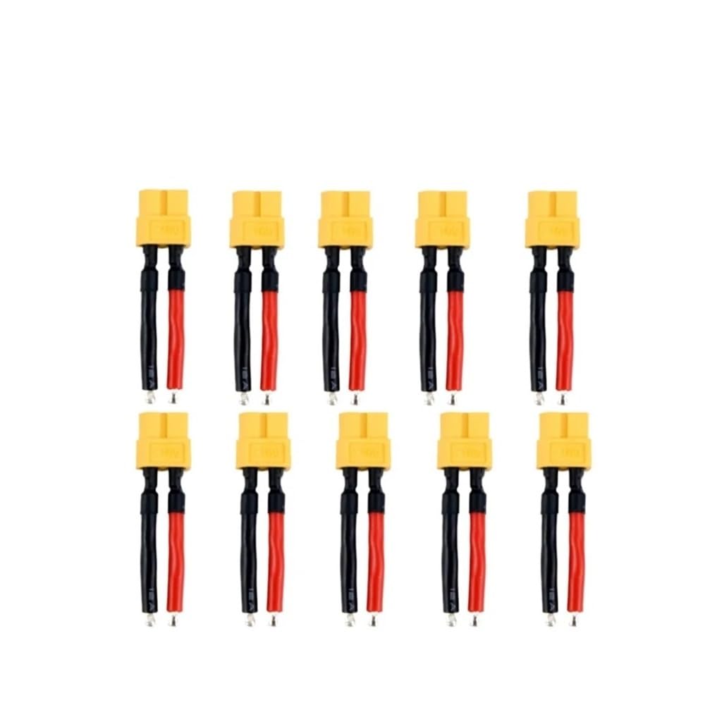XT60 Stecker-Buchse-Anschlusskabel, 5 cm, 12 AWG, vergoldeter Silikondraht for Lipo-Batterie, RC-Drohnen-Stromversorgungssystem, 10/20 Stück(10PCS Female 12awg)
