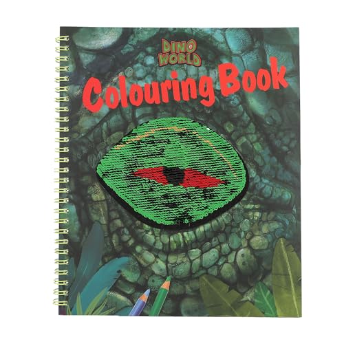 Depesche 12757 Dino World Colouring Book with Sequin Design, with 20 Pages for Designing Dinosaur Motifs Includes a Sticker Sheet - Image 2