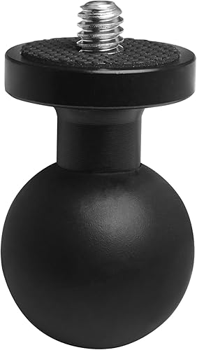 Adaptador de bola de aleación de aluminio de 0.984 in/1 pulgada con perno roscado de 1/4 pulgadas para cámara de acción y videocámara
