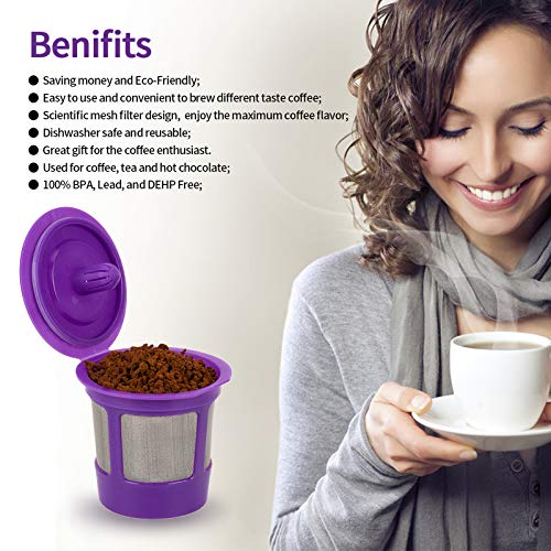Reusable Keurig K Cups Pod Coffee Filters For Keurig 2.0 & 1.0 Brewers, Universal Refillable Kcups, Keurig Filter, Reusable Kcup, K Cup K-Cups Reusable Filter 4 Packs #TOP4